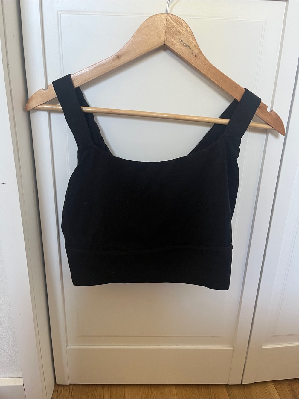 Athleta Black Square-Neck Cropped Tank Top